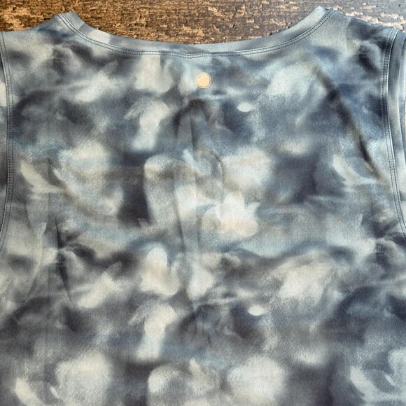 Yogalicious Tank Top Womens XL Watercolor Floral Aqua Lightweight Activewear NWT - Picture 6 of 10